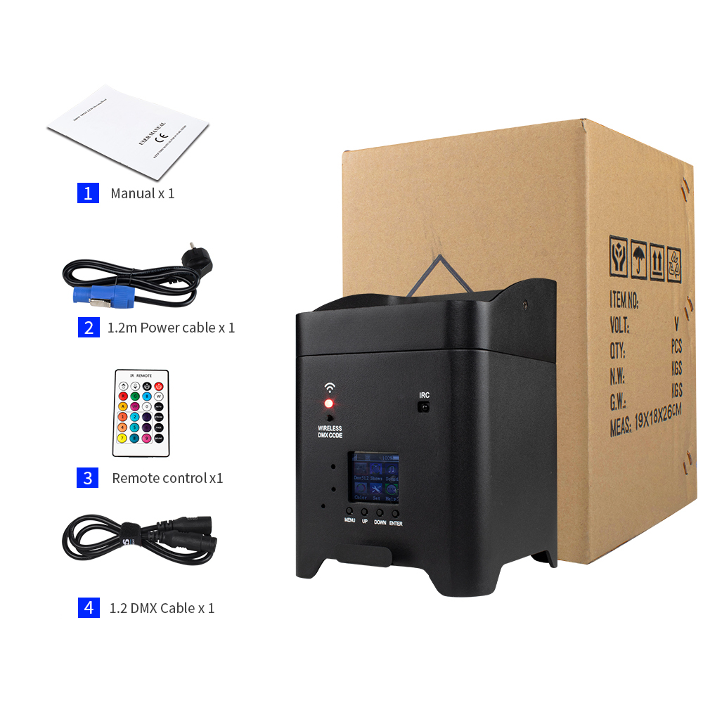 SHEHDS Wireless Remote Control Wifi APP Smart LED Par Light 6x18W 6in1 RGBAW+UV Battery Lighting For KTV Party Bar DJ Disco