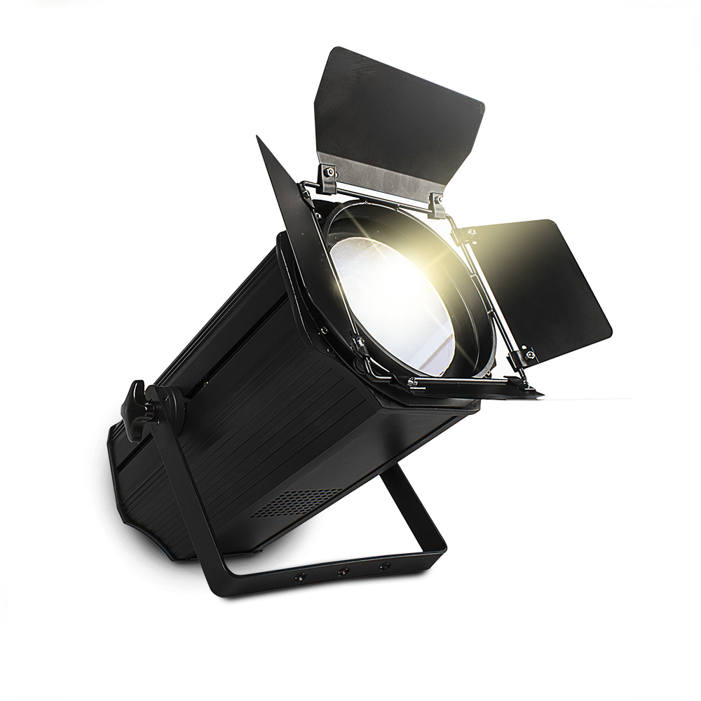 （With Barndoors）Two-tone LED 200W COB Zoom Par Light Warm/ Cool White Lighting LED Par Light Stage Disco Party Light DMX 512 Professional DJ Equipment