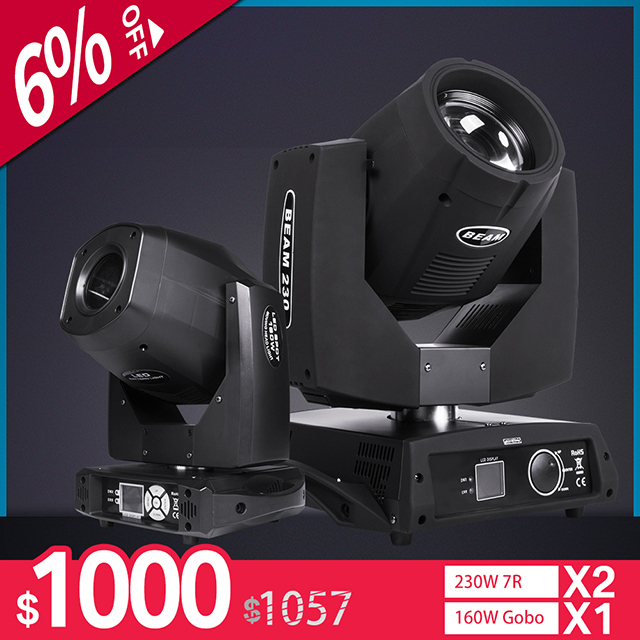 Bundle Sales 2 Pcs Beam 230W 7R + 1 Pcs LED Beam& Spot& Zoom 160W 3IN1 Stage lighting DJ Nightclub