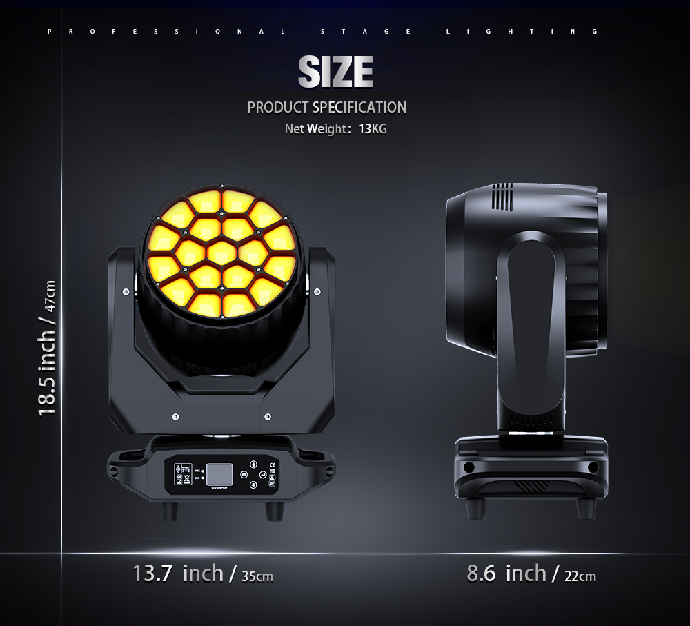 JMS WEBB LED Wash Big Bee Eye 19X20W & 19X40W RGBW Moving Head Light for Night DJ Club & Performance Stage SHEHDS