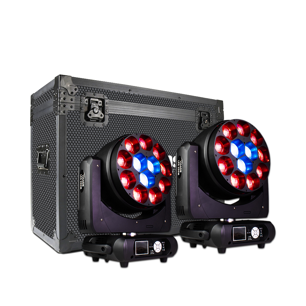 JMS WEBB LED Beam/Wash Bee Eye 12x40w RGBW Moving Head DJ Disco Stage Moving Head Lights Stage for Church Theater