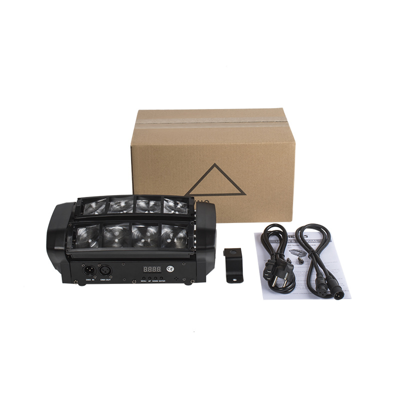 Mini LED Beam 8x6W Spider Light RGBW Laser DJ Show Moving Head Lighting