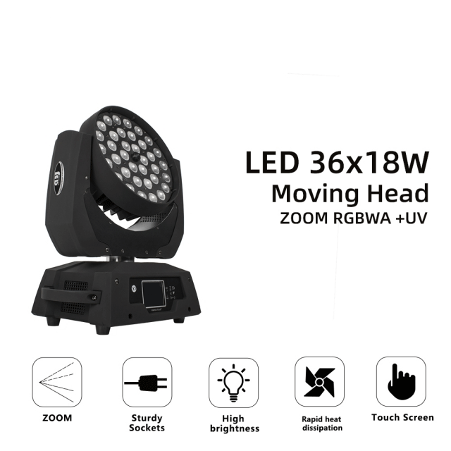 SHEHDS LED 36x18W RGBWA UV 6in1  Wash+Zoom Moving Head Light Upgrade From Beam 230W DJ Disco Stage Moving Head Lights Stage DJ Lights
