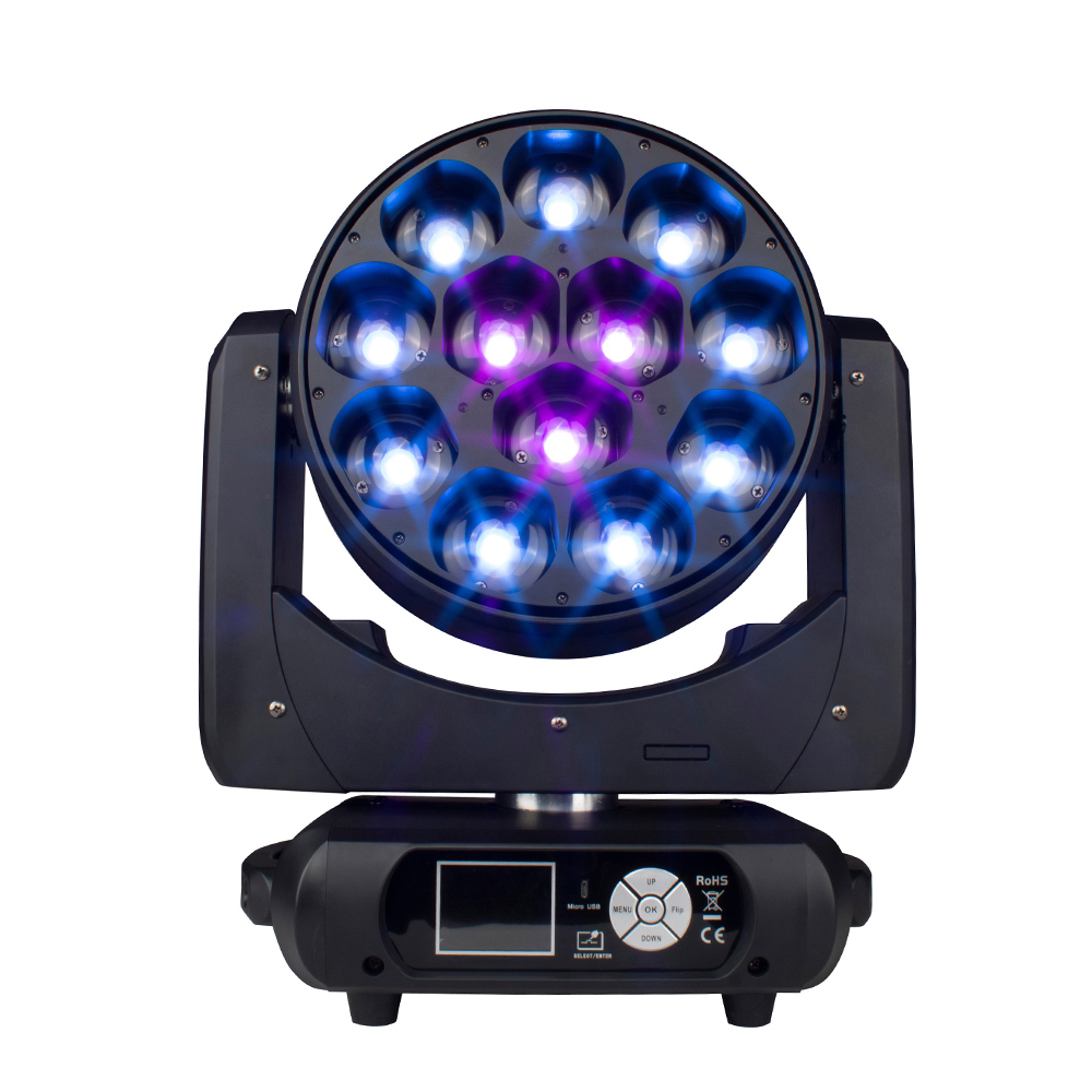 JMS WEBB LED Beam/Wash Bee Eye 12x40w RGBW Moving Head DJ Disco Stage Moving Head Lights Stage for Church Theater