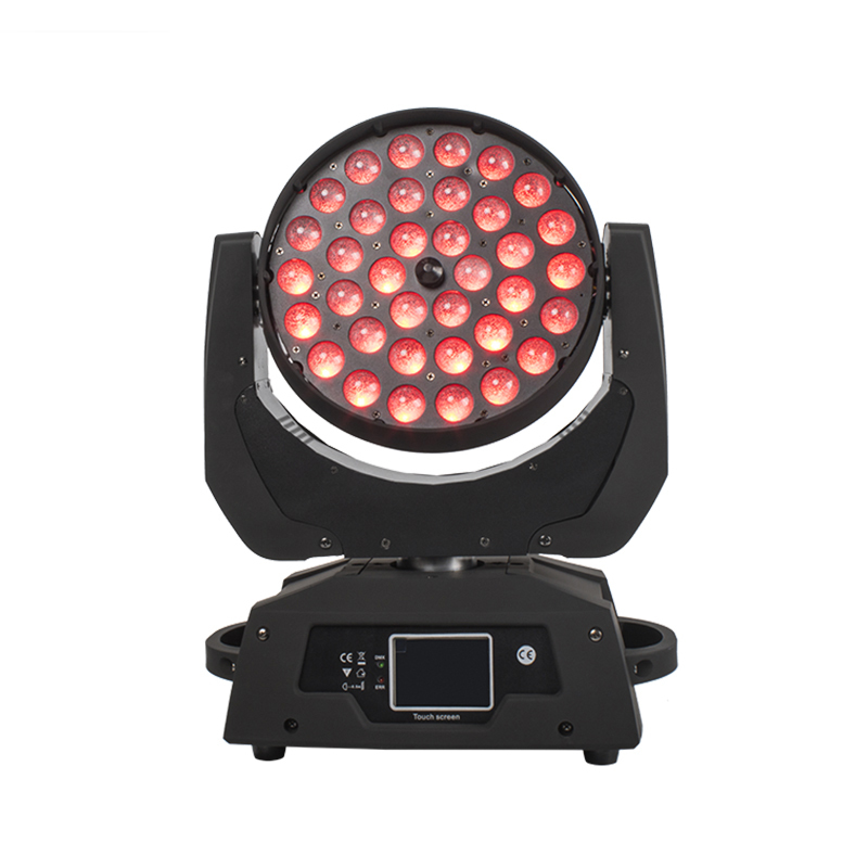 New Arrival Wash Zoom 36x18W RGBW+UV moving head light in Touch Screen & Button Version For DJ Stage Night Club Wedding