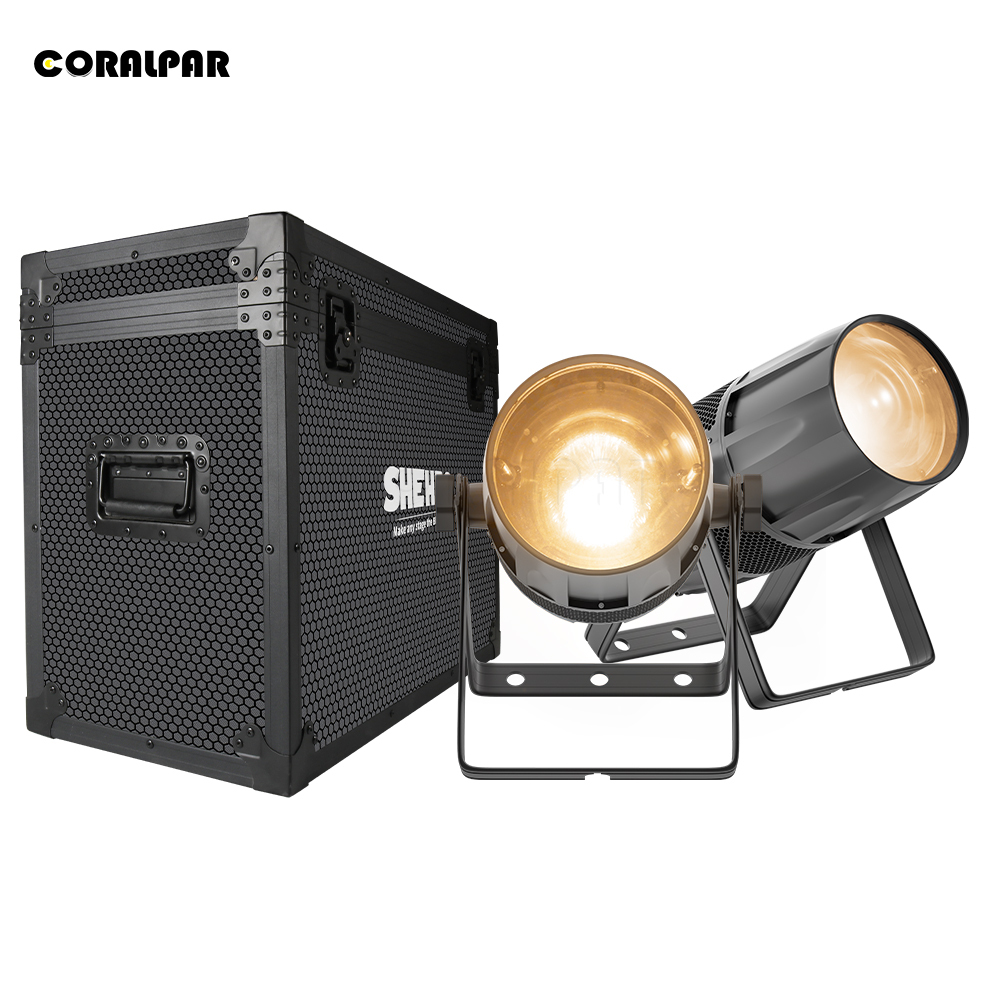 CORALPAR Waterproof LED Zoom&Wash COB Par 300W Warm White Light（IP65） High Brightness for Church Theater Wedding Outdoor