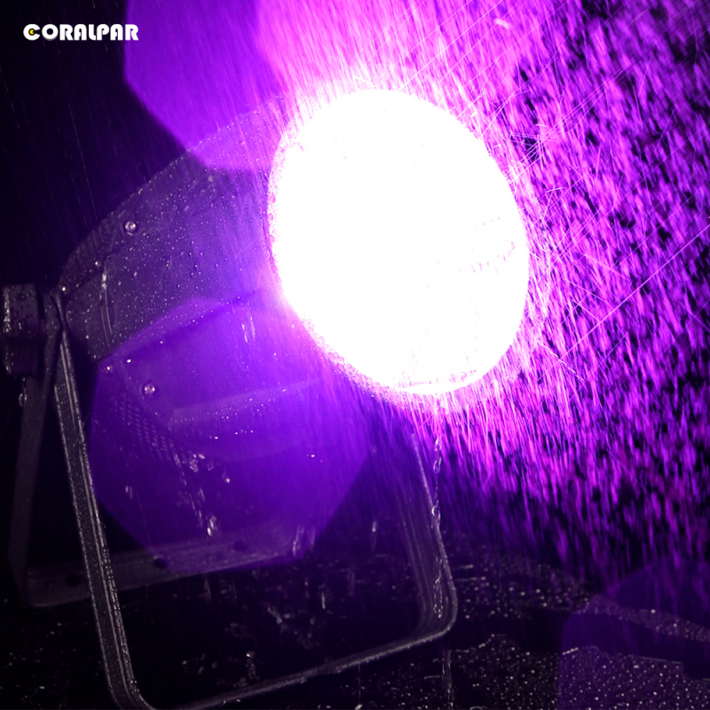 CORALPAR Waterproof LED Zoom&Wash COB Par 300W RGBW 4in1 Light （IP65） High Brightness for Church Theater Wedding Outdoor