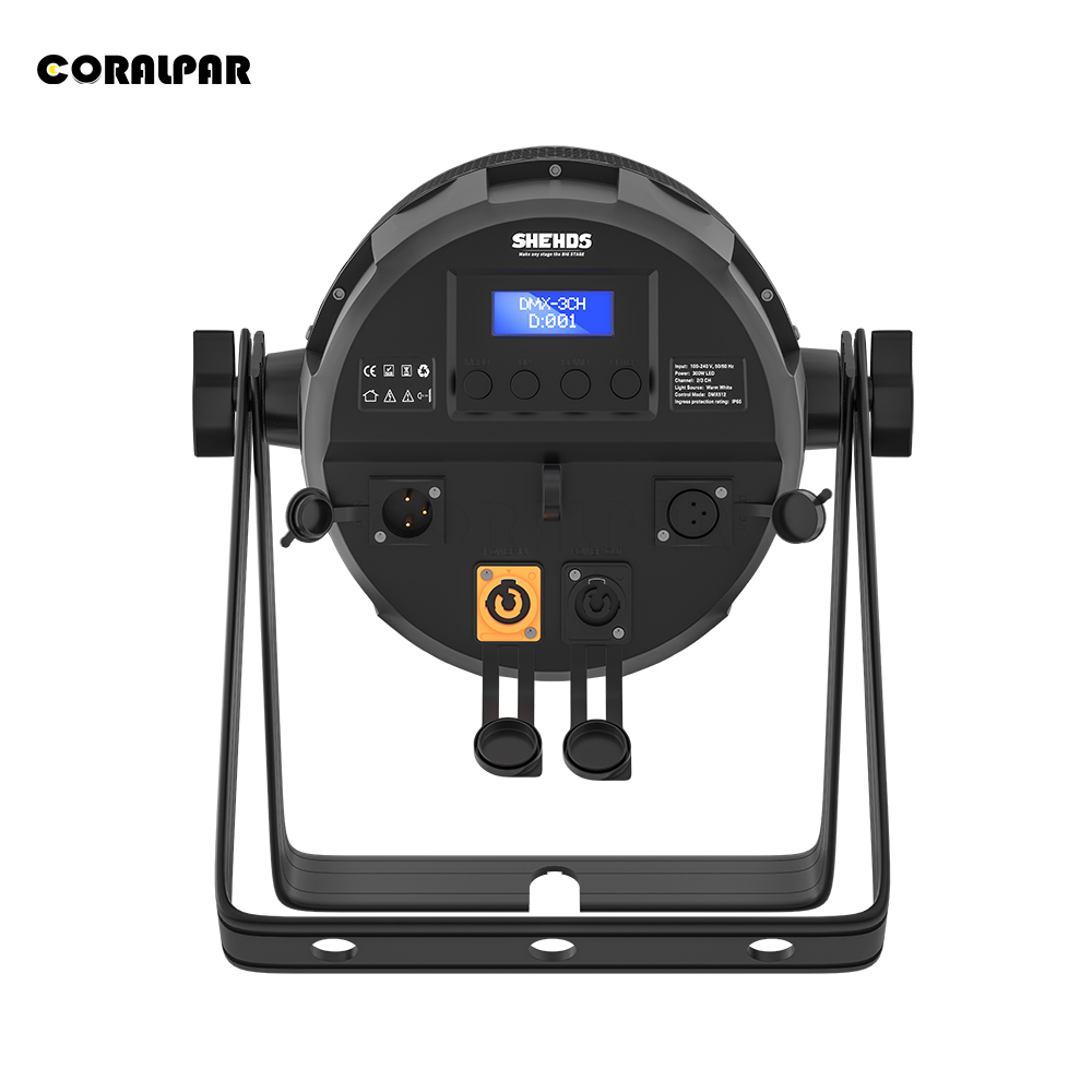 CORALPAR Waterproof LED Zoom&Wash COB Par 300W Warm White Light（IP65） High Brightness for Church Theater Wedding Outdoor