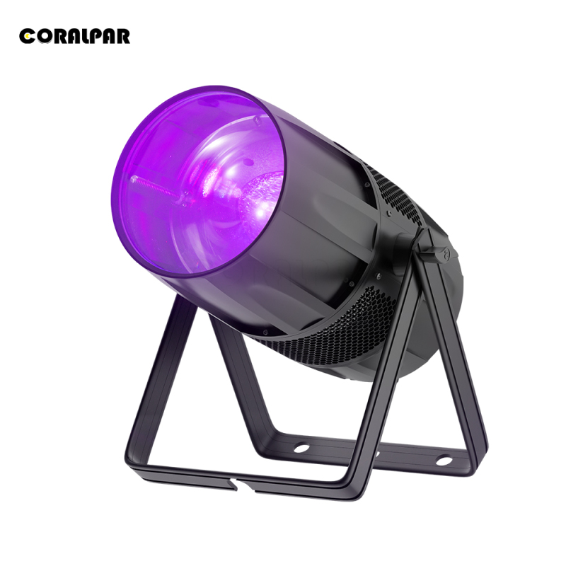 CORALPAR Waterproof LED Zoom&Wash COB Par 300W RGBW 4in1 Light （IP65） High Brightness for Church Theater Wedding Outdoor