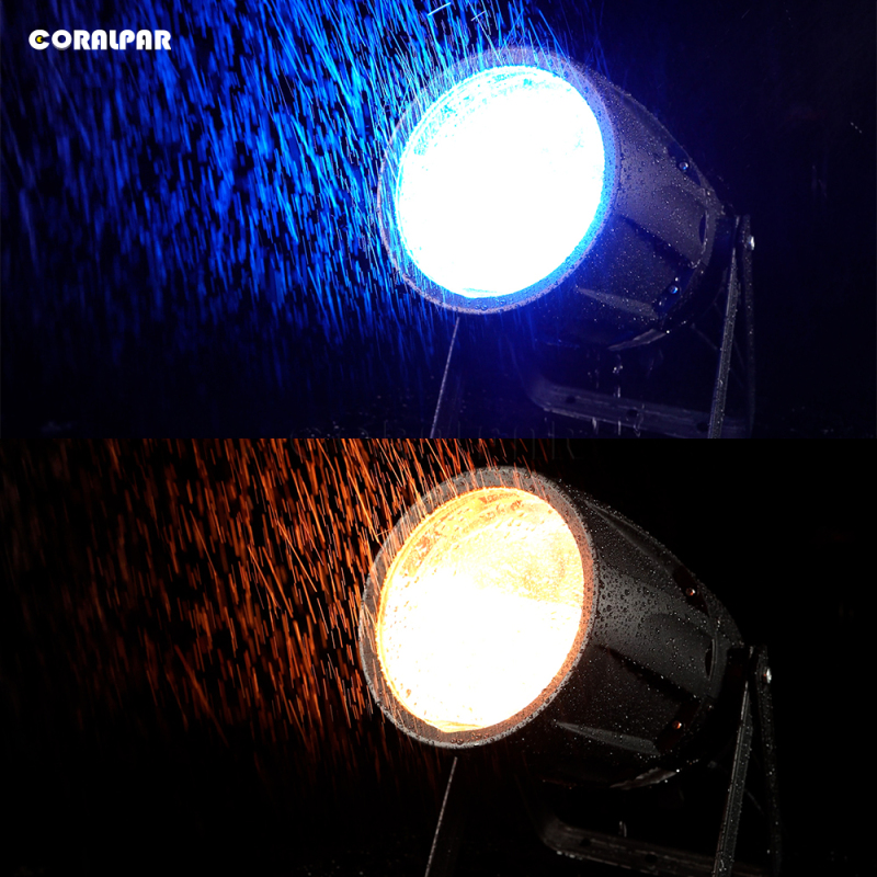 CORALPAR Waterproof LED Zoom&Wash COB Par 300W RGBW 4in1 Light （IP65） High Brightness for Church Theater Wedding Outdoor