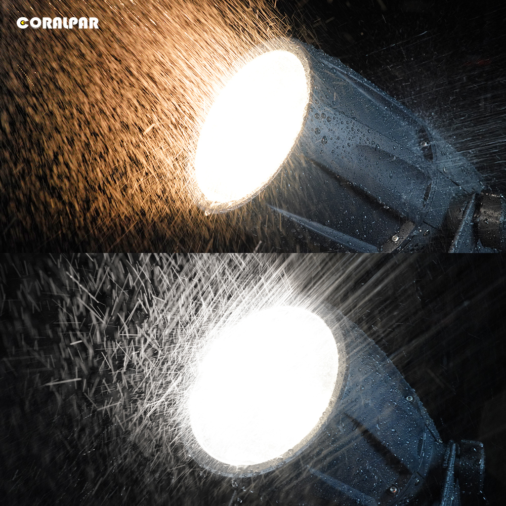 CORALPAR Waterproof LED Zoom&Wash Par 300W Cool&Warm White 2in1 Light（IP65) High Brightness for Church Theater Wedding Outdoor