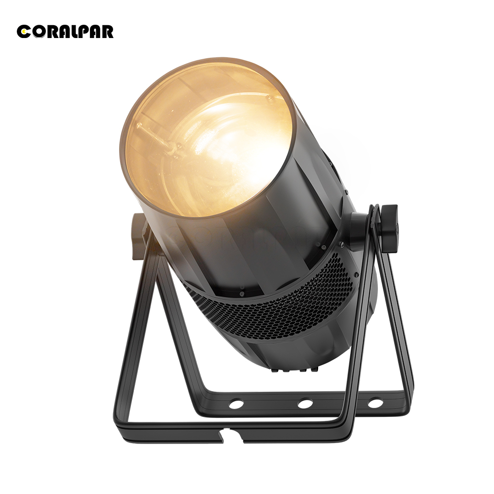 CORALPAR Waterproof LED Zoom&Wash COB Par 300W Warm White Light（IP65） High Brightness for Church Theater Wedding Outdoor