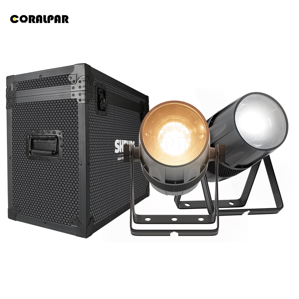 CORALPAR Waterproof LED Zoom&Wash Par 300W Cool&Warm White 2in1 Light（IP65) High Brightness for Church Theater Wedding Outdoor