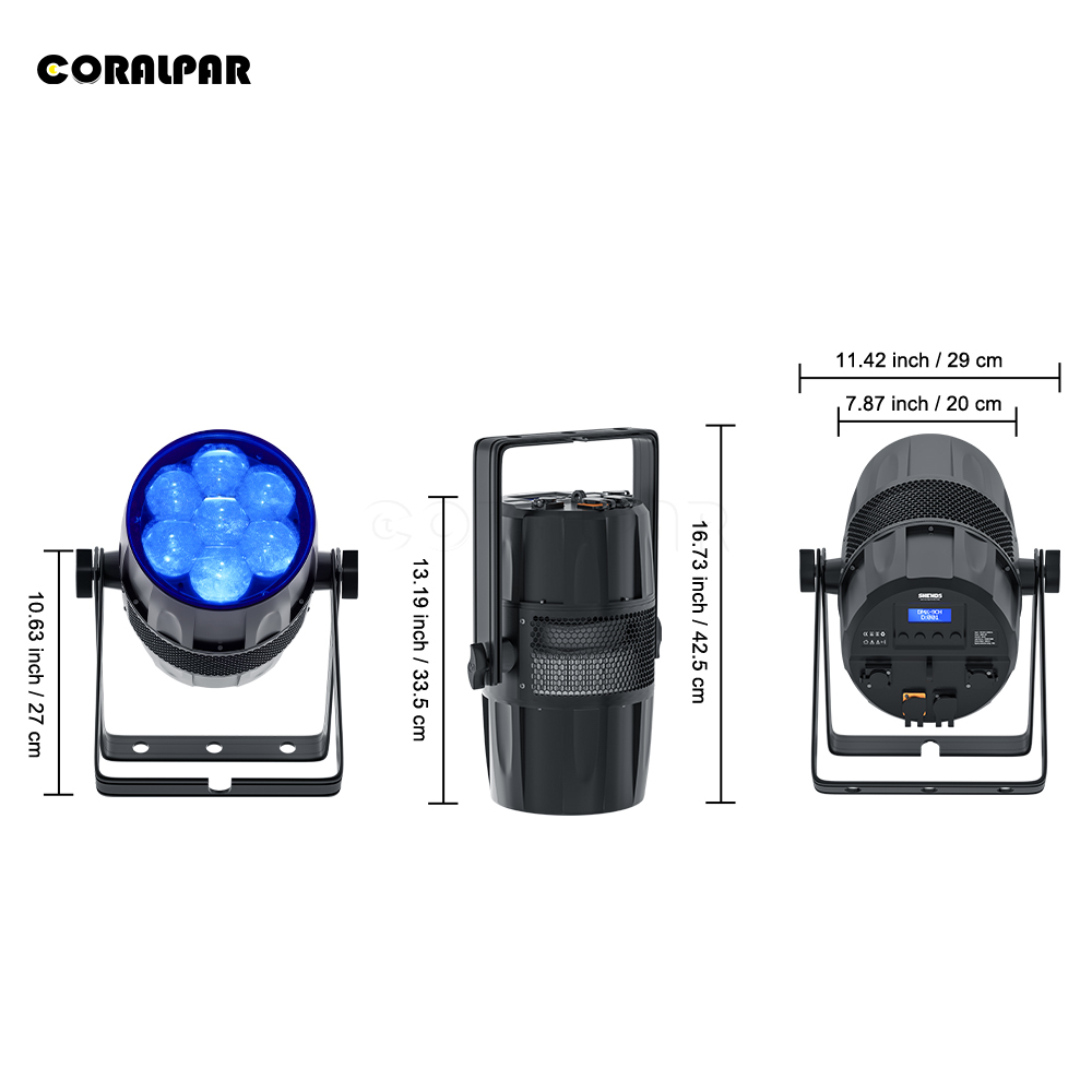 Waterproof LED Zoom&Wash COB Par 7x40W Light （IP65) CORALPAR
