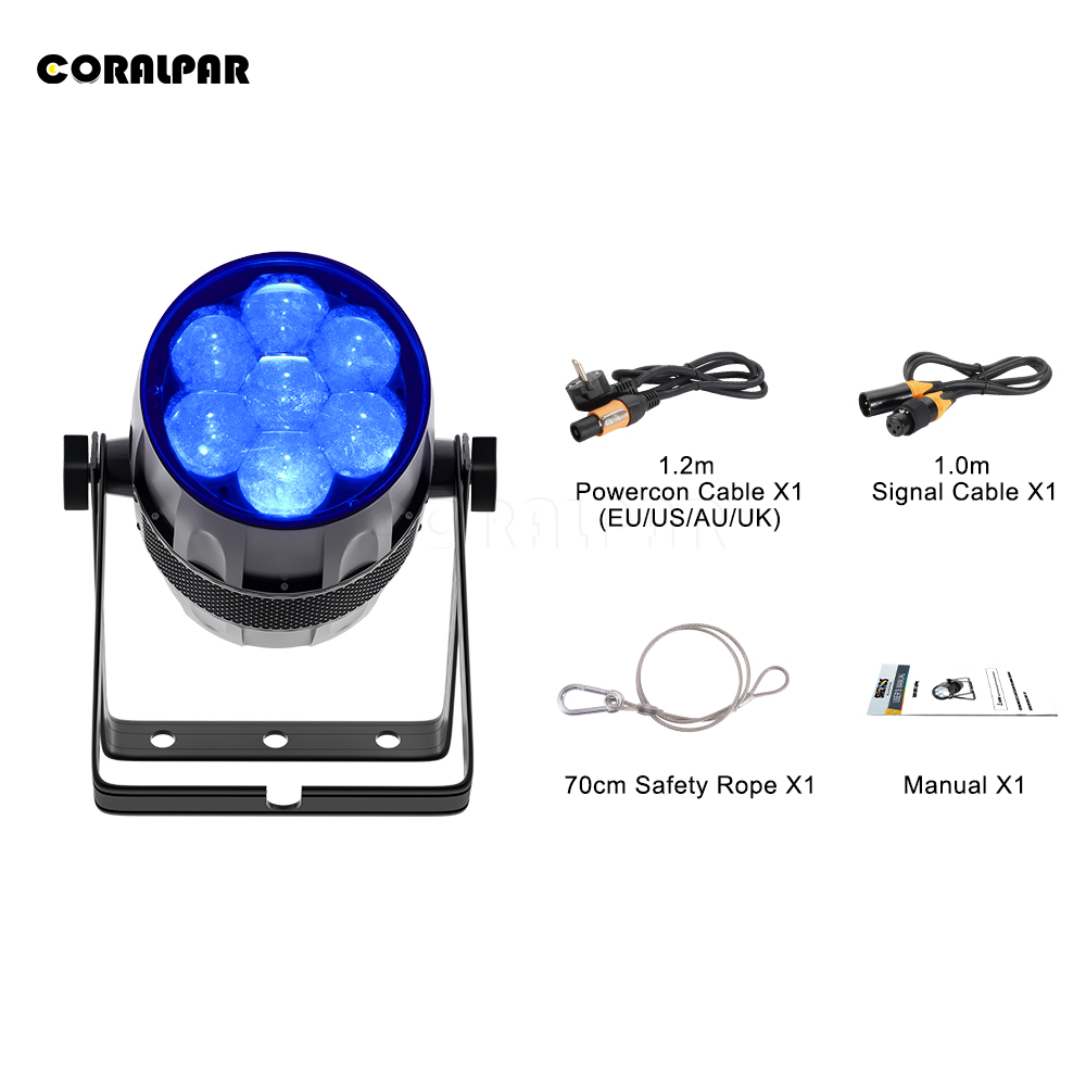 Waterproof LED Zoom&Wash COB Par 7x40W Light （IP65) CORALPAR