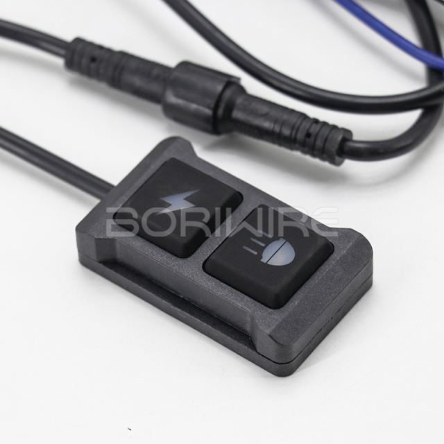 Wired motorcycle lamp wiring harness assembly 1-2 strobe spotlights switch with stable remote controller