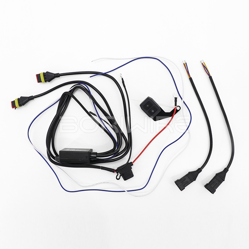 摩托车灯线束总成1-2频闪射灯开关与远程类型A-D