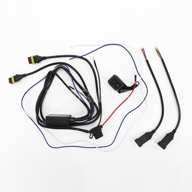 摩托车灯线束总成1-2频闪射灯开关与远程类型A-D