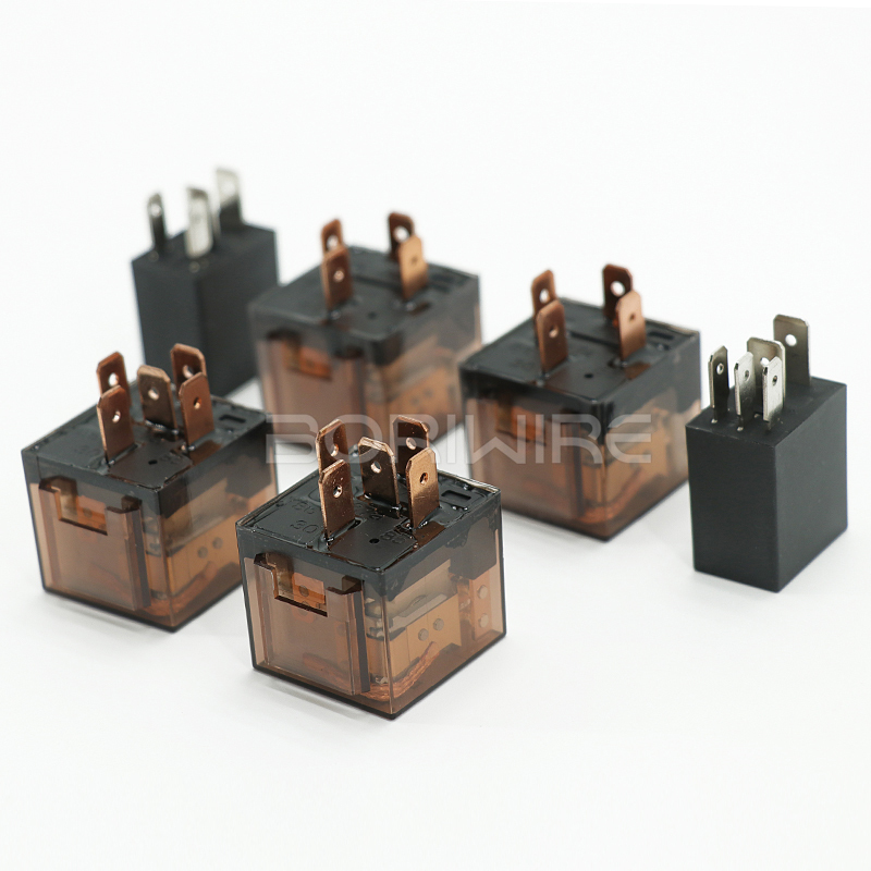 Car transparent relay 12V/24V80A/4-pin/5-pin single and double contact relay transparent waterproof relay with light