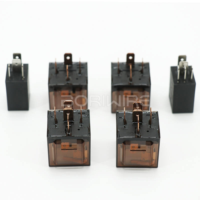 Car transparent relay 12V/24V80A/4-pin/5-pin single and double contact relay transparent waterproof relay with light
