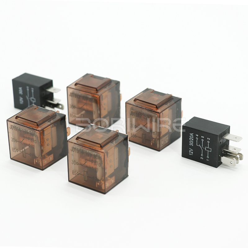 Car transparent relay 12V/24V80A/4-pin/5-pin single and double contact relay transparent waterproof relay with light