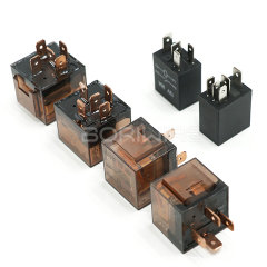 Car transparent relay 12V/24V80A/4-pin/5-pin single and double contact relay transparent waterproof relay with light