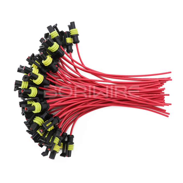 Automotive Waterproof 1P Wiring Harness Length 15CM 282103-1 282079-2 Connector