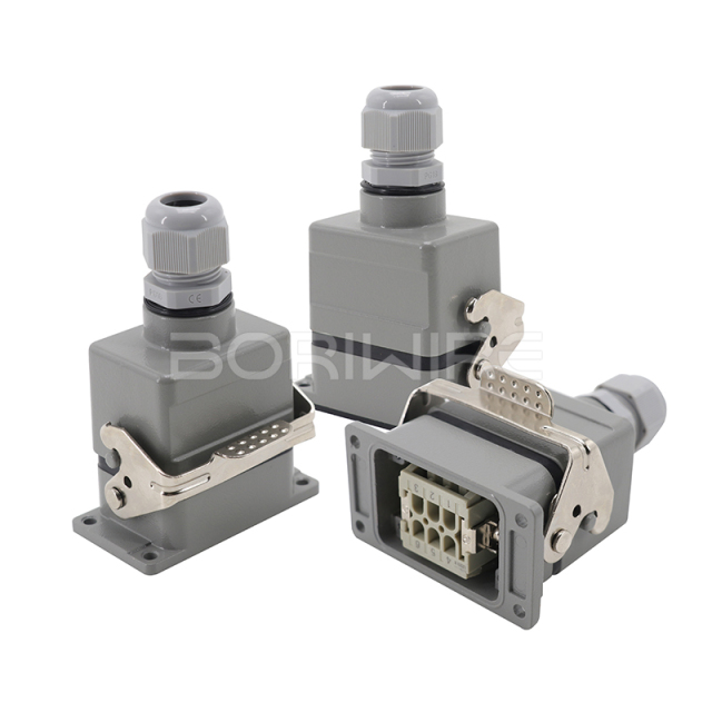 重载连接器6芯16A矩形防水连接器航空插头HDC-HE-010-2PG16