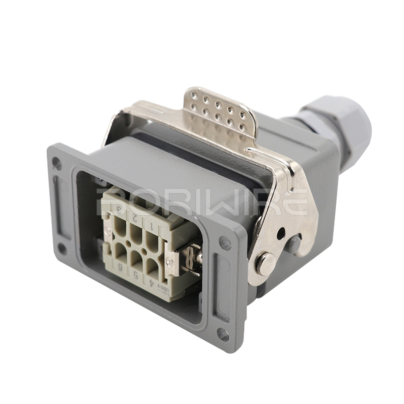 重载连接器6芯16A矩形防水连接器航空插头HDC-HE-010-2PG16