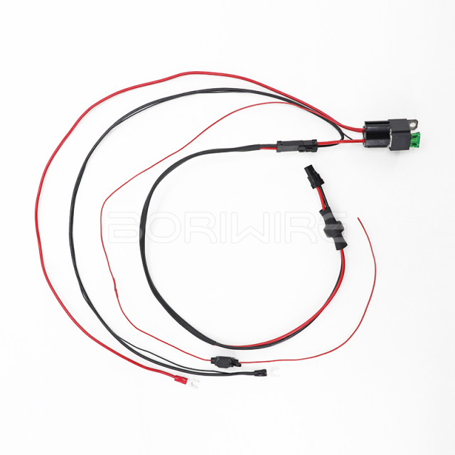 Automotive Customized 30A 12V Relay Wiring Harness with Fuse Electrical Cable Assembly