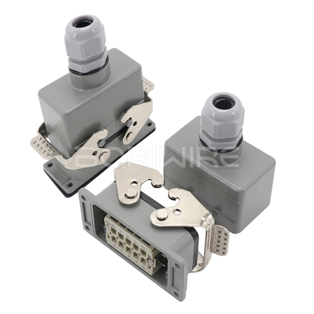 重载连接器6芯16A矩形防水连接器航空插头HDC-HE-010-2PG16