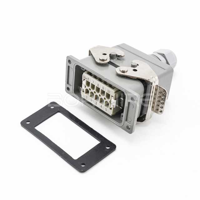 重载连接器6芯16A矩形防水连接器航空插头HDC-HE-010-2PG16