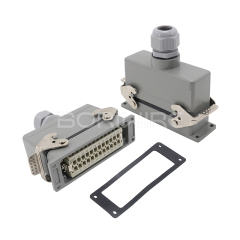 重载连接器6芯16A矩形防水连接器航空插头HDC-HE-010-2PG16