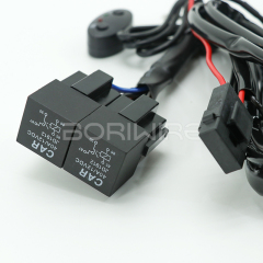 High Quality Motorcycle Headlights LED Lamp Wiring Harness Assembly with 40A/12VDC Relay Button Switch Ring Terminal