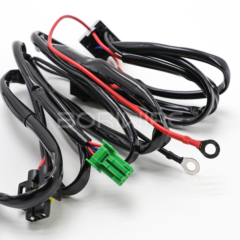 定制 H4 防水线束一拖二 HID 气体灯改装汽车远近伸缩可变光束