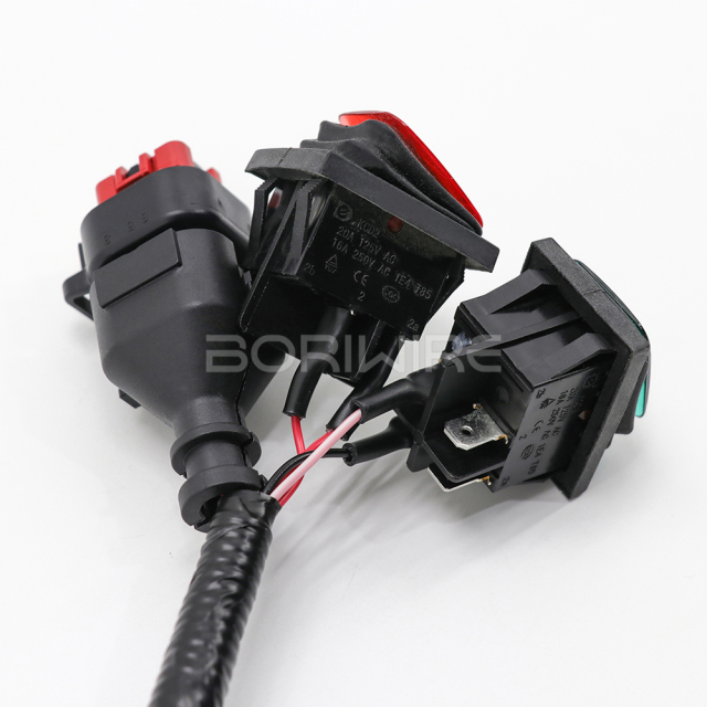 Agricultural Custom Wiring Harness Control Connection Cable Assembly From 776286-1to 282087-1/282104-1 with On/off Switch
