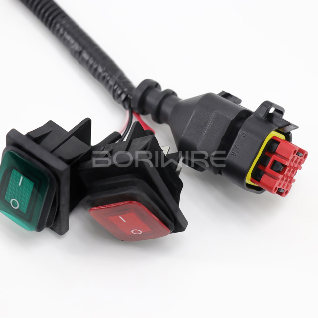 Agricultural Custom Wiring Harness Control Connection Cable Assembly From 776286-1to 282087-1/282104-1 with On/off Switch