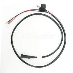 Custom 2 Pin Male Connector Housing With Fuse Holder 16 Gauge PVC Sleeve Wire Cable Harness