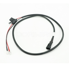 Custom 2 Pin Male Connector Housing With Fuse Holder 16 Gauge PVC Sleeve Wire Cable Harness