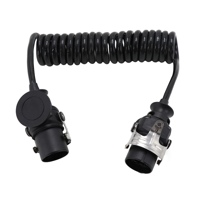 Custom Made Spiral Cable Coiled Cord Connecting Truck Cabin and Trailer