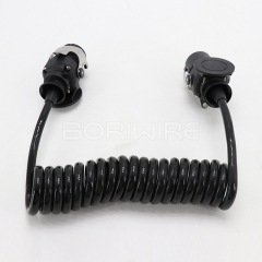 Custom Made Spiral Cable Coiled Cord Connecting Truck Cabin and Trailer