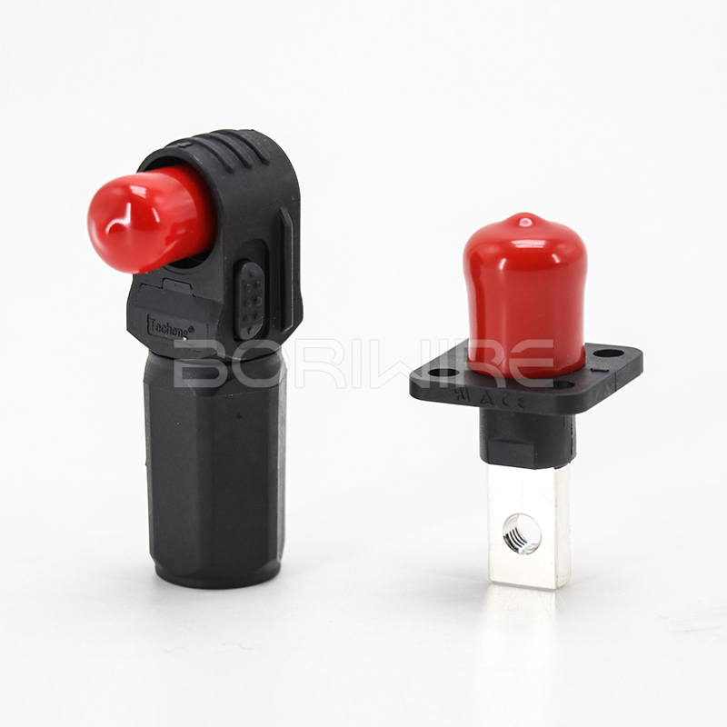 High Current 6mm/8mm/12mm Male Plug  Busbar Lug Socket Connector with Press-to-Release Lock for HV EV