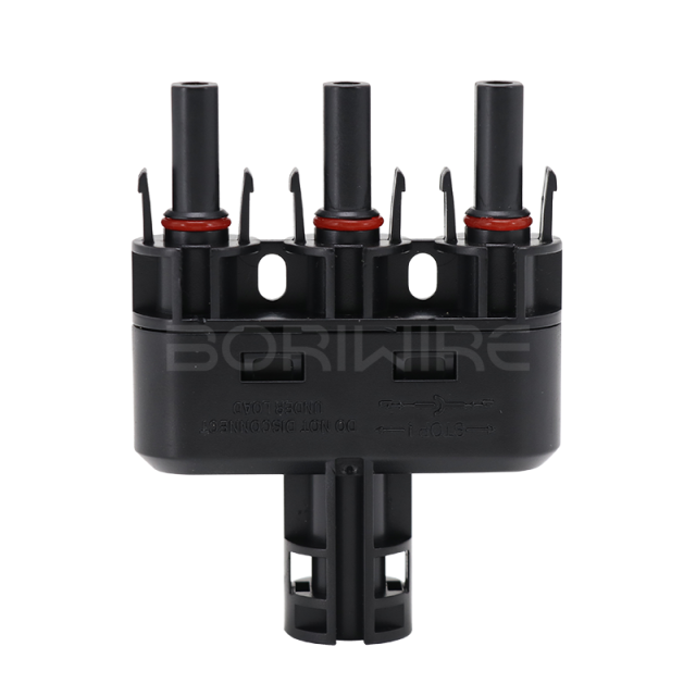 T型4通一分三换接光伏连接器