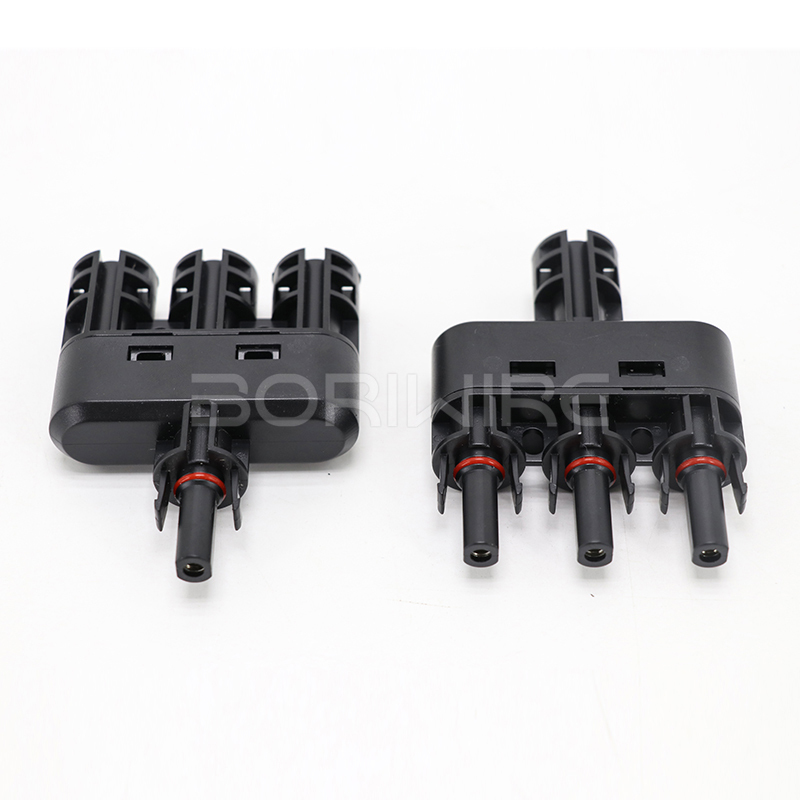 T型4通一分三换接光伏连接器