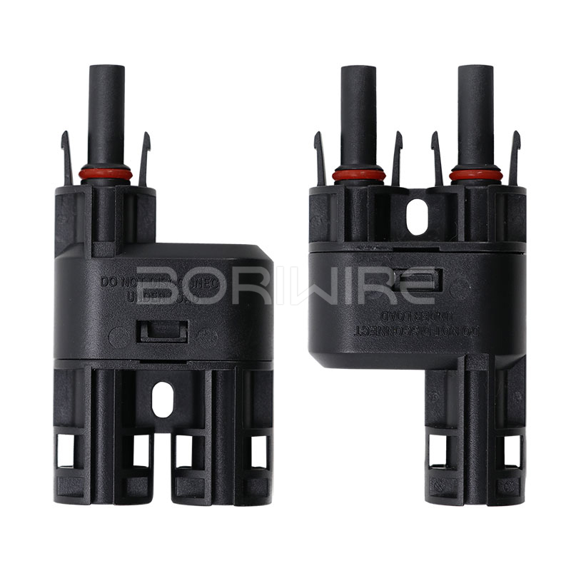 T-type 3-way 1-to-2 photovoltaic connector