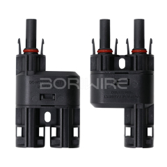 T型3通一分二转接光伏连接器