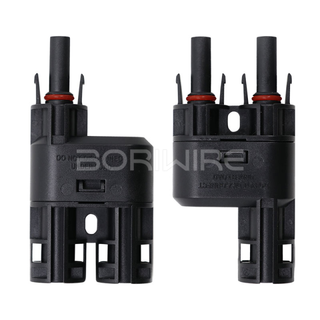 T型3通一分二转接光伏连接器