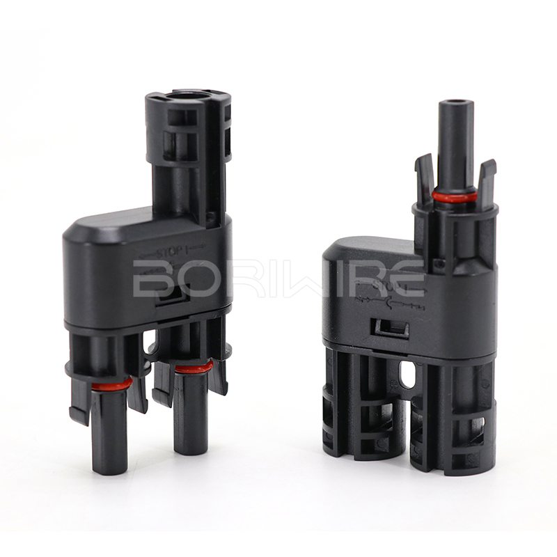 T-type 3-way 1-to-2 photovoltaic connector
