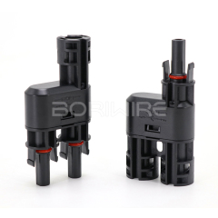 T型3通一分二转接光伏连接器