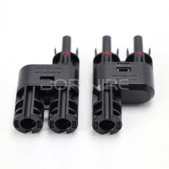 T型3通一分二转接光伏连接器